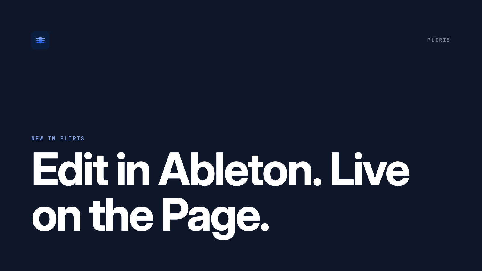 Edit in Ableton. Live on the Page.